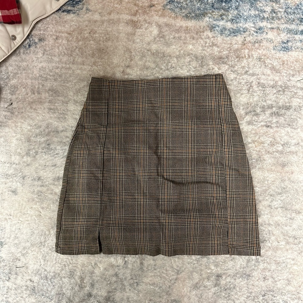 Plaid Brown Skirt
